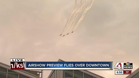 Airshow preview files over Downtown