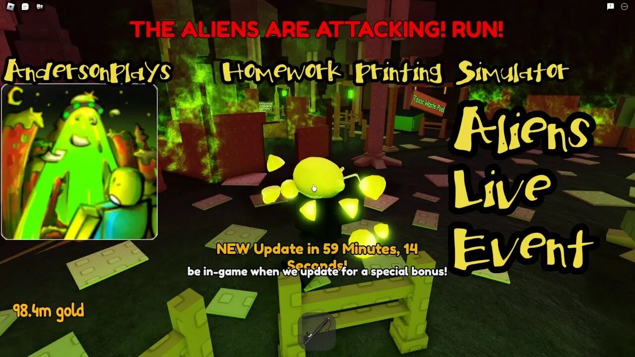 AndersonPlays Roblox [👽ALIENS] Homework Printing Simulator - Aliens Live Event