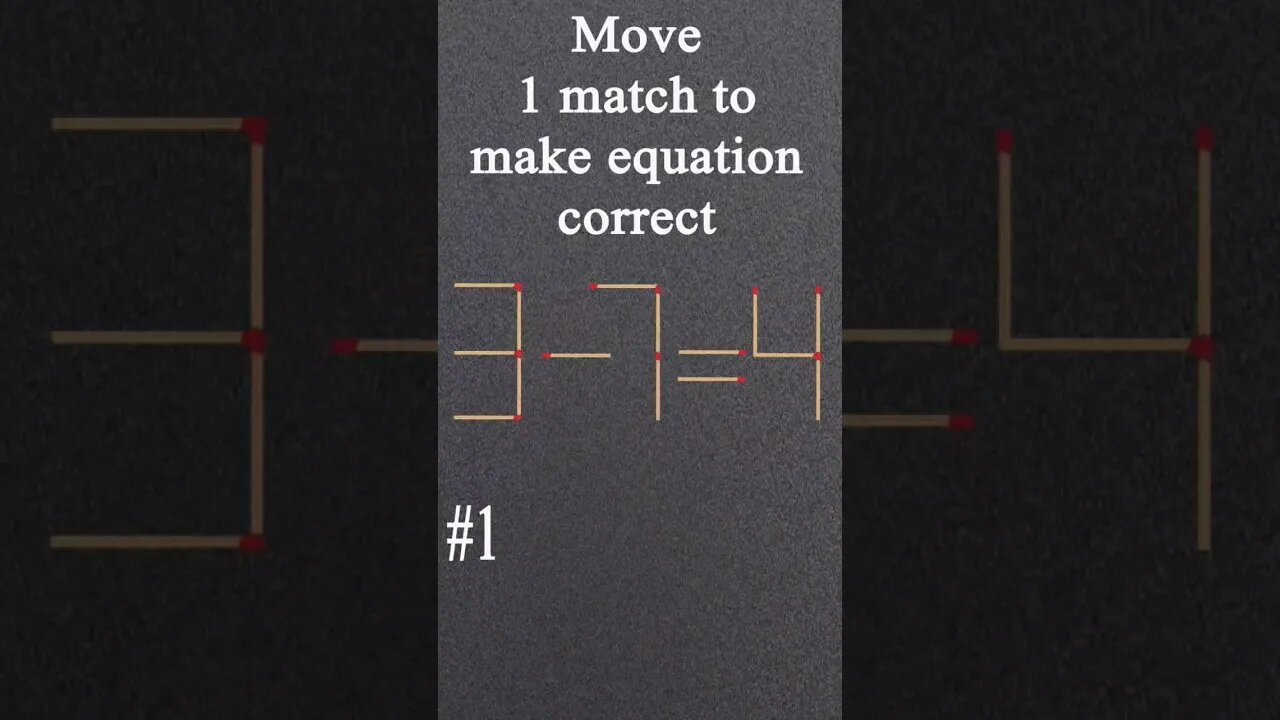 Matchstick puzzle | Move 1 match to make equation correct #matchstickpuzzle #matches #mathtricks