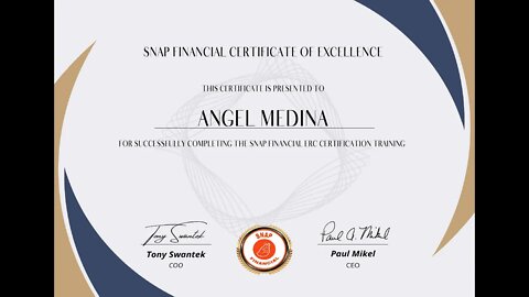SNAP ERC AGENT - MY CERTIFICATE