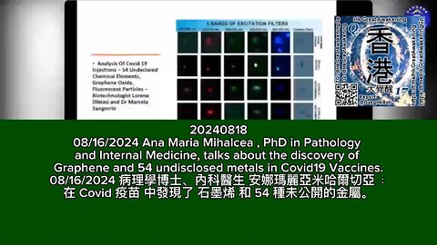 Ana Maria Mihalcea talks about the discovery of Graphene and 54 undisclosed metals in Covid19 Vaccines 安娜瑪麗亞米哈爾切亞在 Covid 疫苗中發現了石墨烯和54種未公開的金屬
