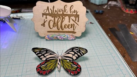 Common Jezebel butterfly clay cane @ArtworkByColleen