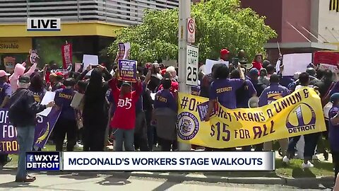 McDonald's workers stage walkouts in Detroit