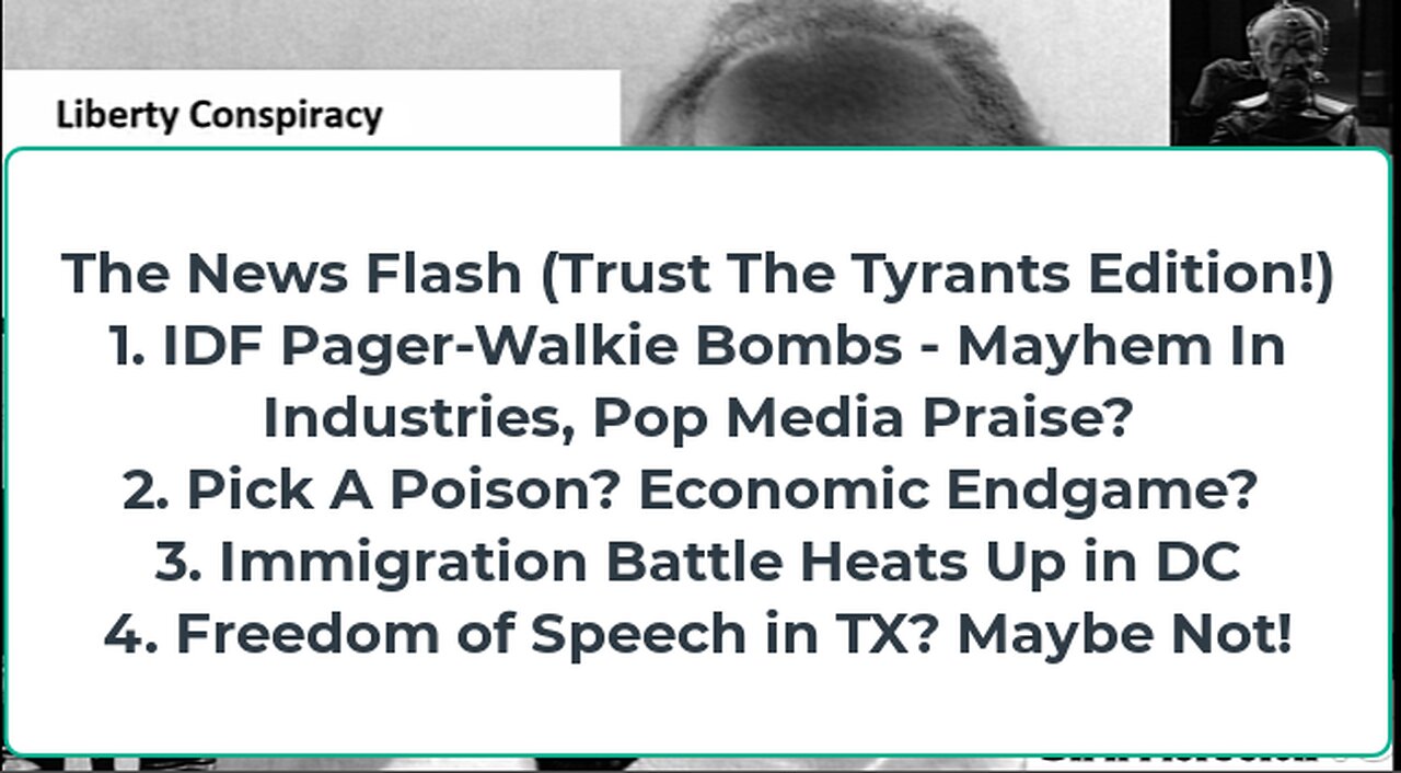 Liberty Conspiracy LIVE 9-19-24! IDF Pager-bomb Insanity, Fed Fakery, Immigration Fight Flares!