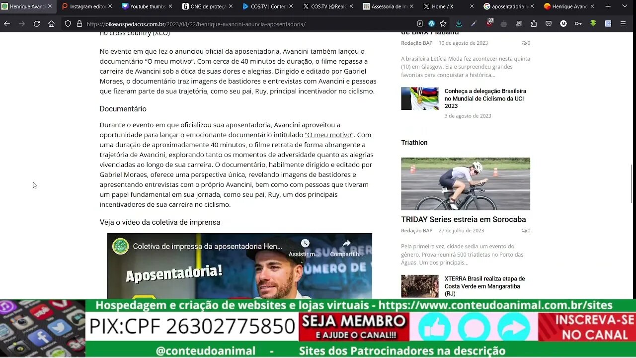 Aposentadoria do Henrique Avancini