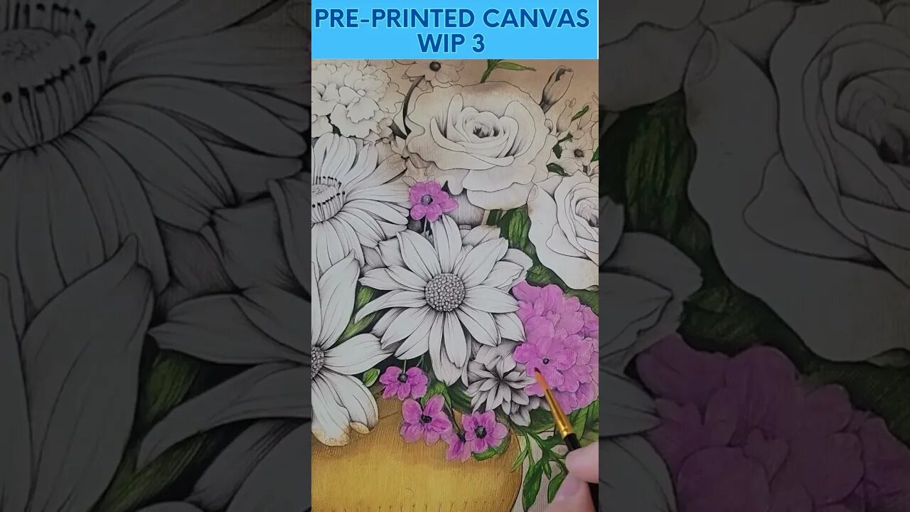 Flowers in a Vase-Preprinted Canvas-WIP 3