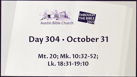 Through the Bible 2022 (Day 304)