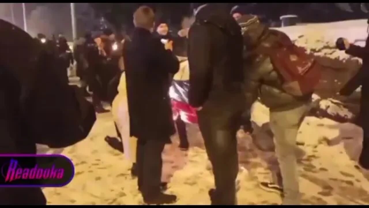 Fins burned a Russian flag in Helsinki