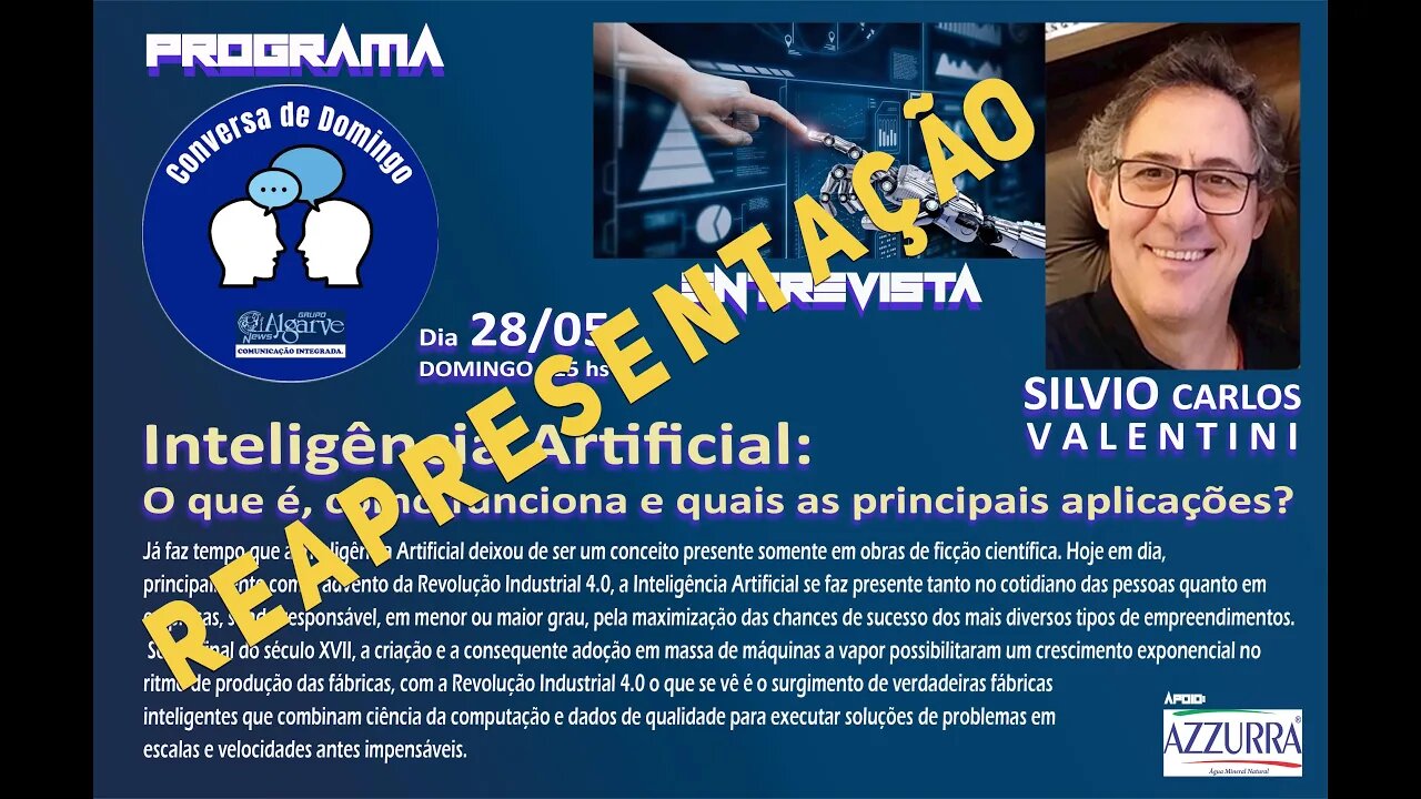 REAPRESENTAÇÂO: CONVERSA de DOMINGO, com Silvio Carlos Valentini .