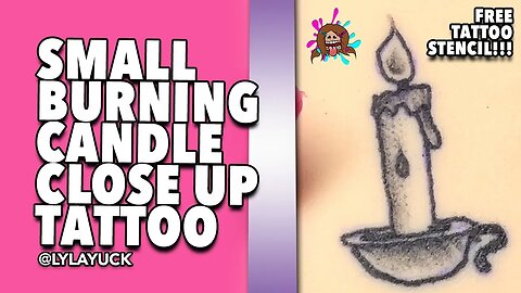 Small Burning Candle FREE TATTOO STENCIL