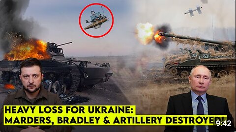 Russia's Drone Destroys German Marders and US Bradley, Giatsint-S Destroys Ukranian Artillery