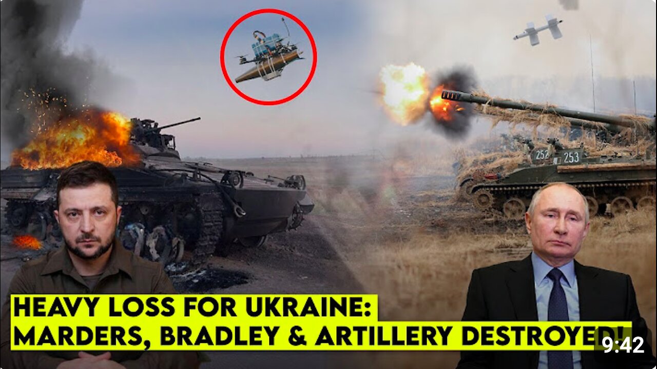 Russia's Drone Destroys German Marders and US Bradley, Giatsint-S Destroys Ukranian Artillery