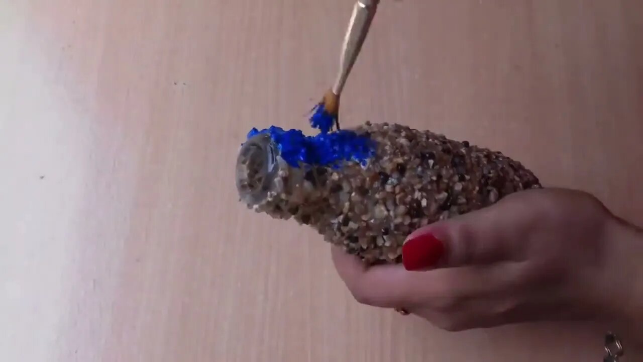 Beautiful Bottle Decoration With Rice and Sand