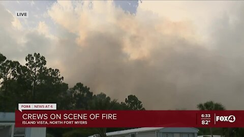 8-acre fire blazing in North Fort Myers