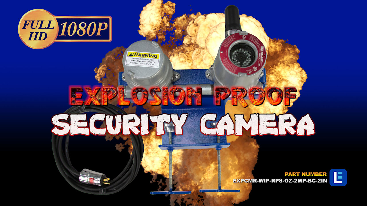 Explosion Proof Outdoor Security Camera - Rechargeable - Wireless Video Output - Adj Rail Mount