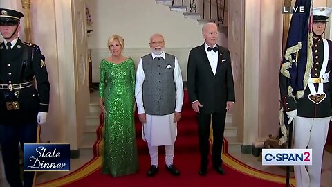 Biden Looks Extremely Confused As He Escorts Indian Prime Minister To His State Dinner