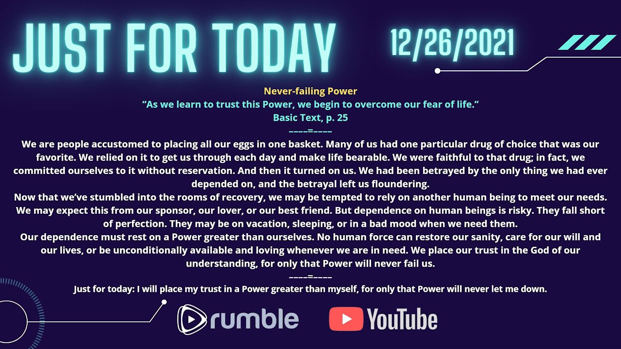 Just for Today - Never-Failing Power - 12-26-21