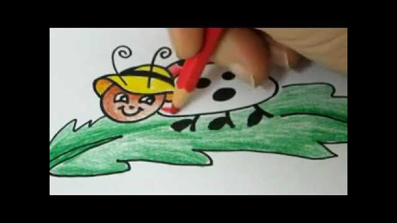 Cartoon Lady Bug - How To Draw - Easy !!!!