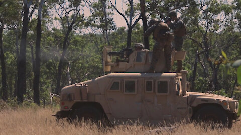 MRF-D conducts bounding during M240B machine gun live fire range *BROLL*