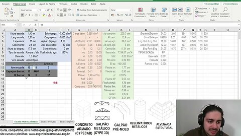 Detalham escada base reta Eng Estrutural