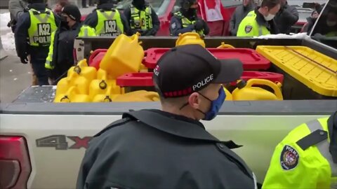 Police Stealing Gas in Ottawa - short clip