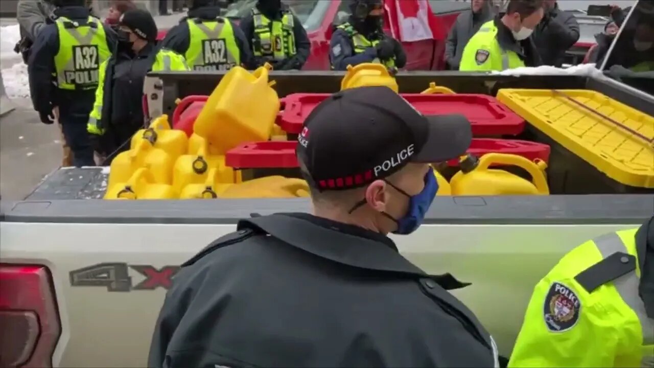 Police Stealing Gas in Ottawa - short clip