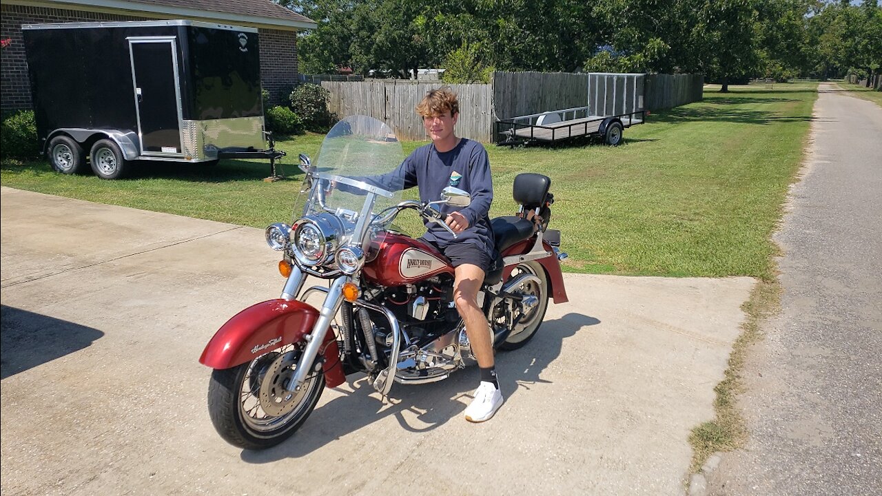 !986 Harley Davidson Softail 13 Yr old Grandson 1st ride