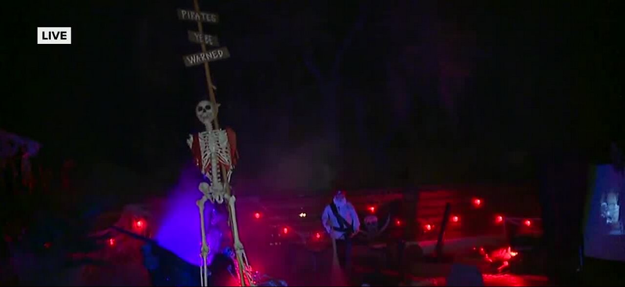 Celebrating Halloween with house decorations