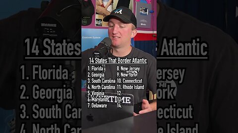 Naming the 14 US States That Border The Atlantic!! Can You Get Them? #shorts #ocean #usa #states