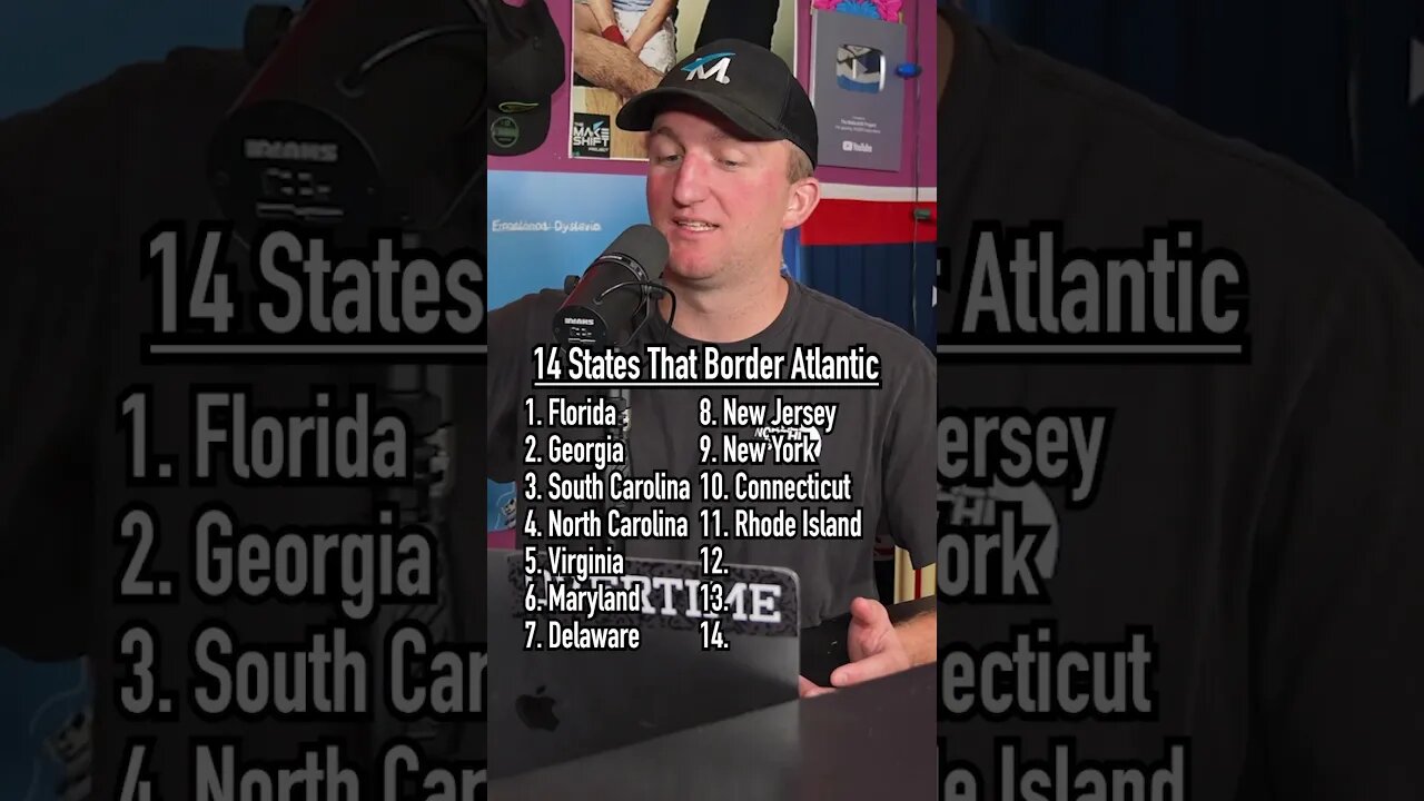 Naming the 14 US States That Border The Atlantic!! Can You Get Them? #shorts #ocean #usa #states