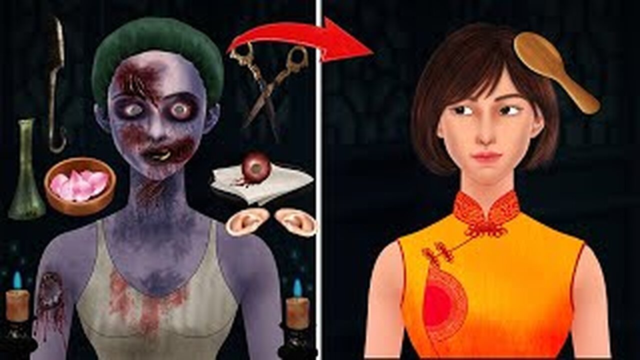 ASMR makeup animation transformati the chinese zombie daughter into beautiful