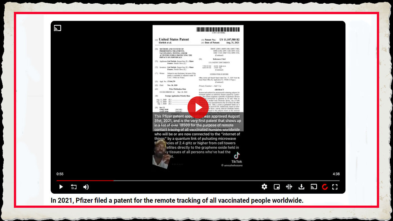 In 2021, Pfizer filed a patent for the remote tracking of all vaccinated people worldwide