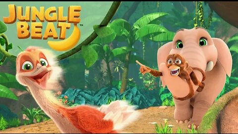 Adventure in baby kids sitting (jungle beat Munkey) and trunk(Kids animation movies)