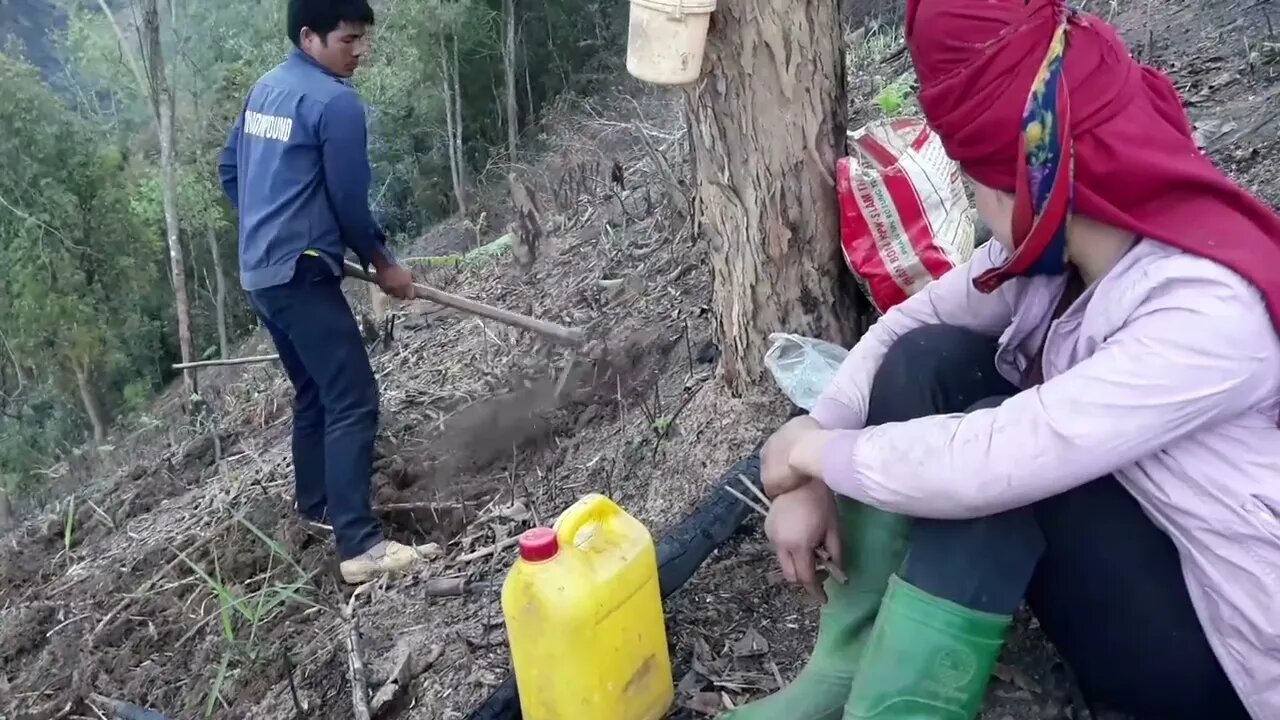 Surviving in the forest on farming and the people's way of cooking on the fields