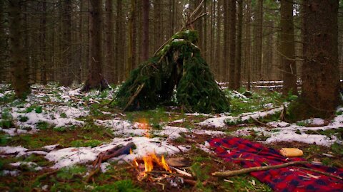 Bushcraft Cooking:Egg fried Noodles and roasted Black Walnuts