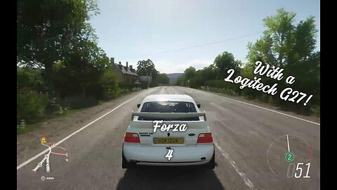 Driving around on Forza Horizon 4 with a Logitech G27