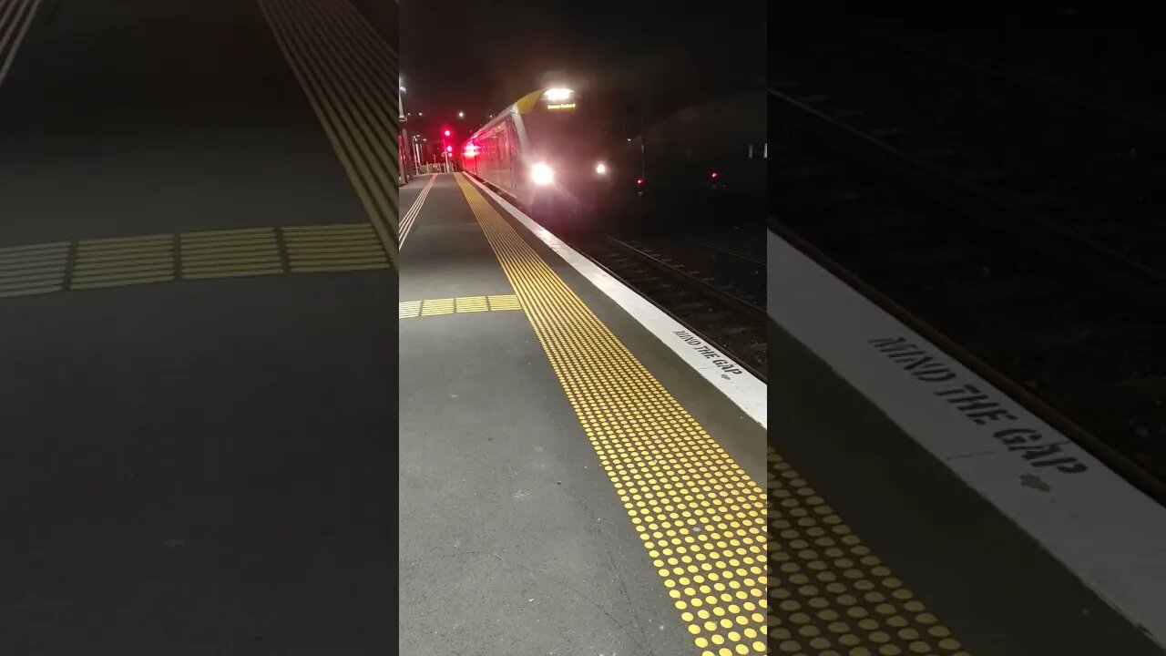 Train arrives.