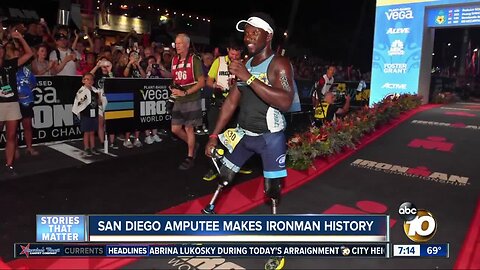 San Diego amputee makes Ironman history