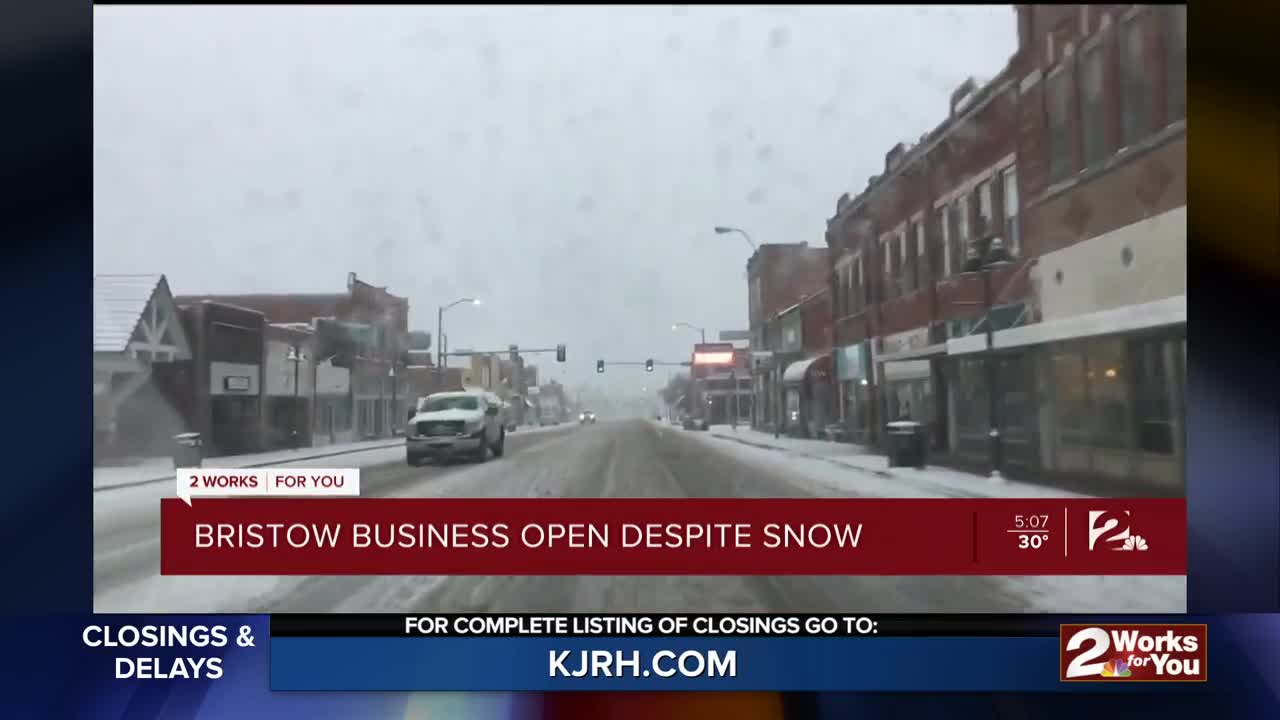 Bristow Business Open Despite Snow