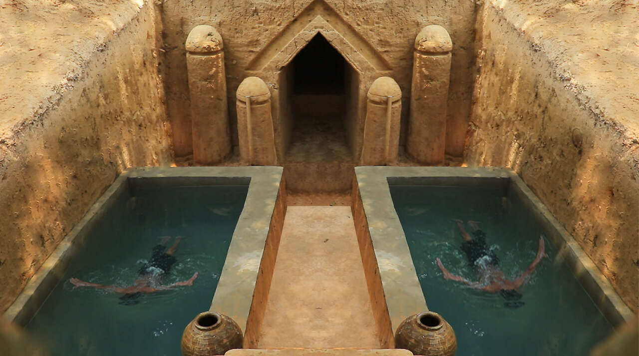 Build Underground House And Add Twin Swimming Pool