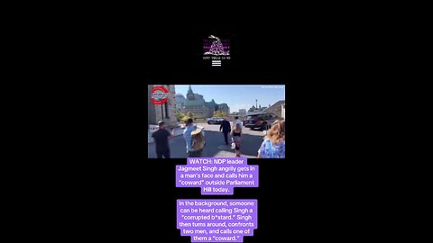 Jagmeet Singh angrily gets in a man’s face and calls him a “coward” outside Parliament.