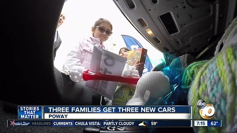 Three San Diego families get three new cars