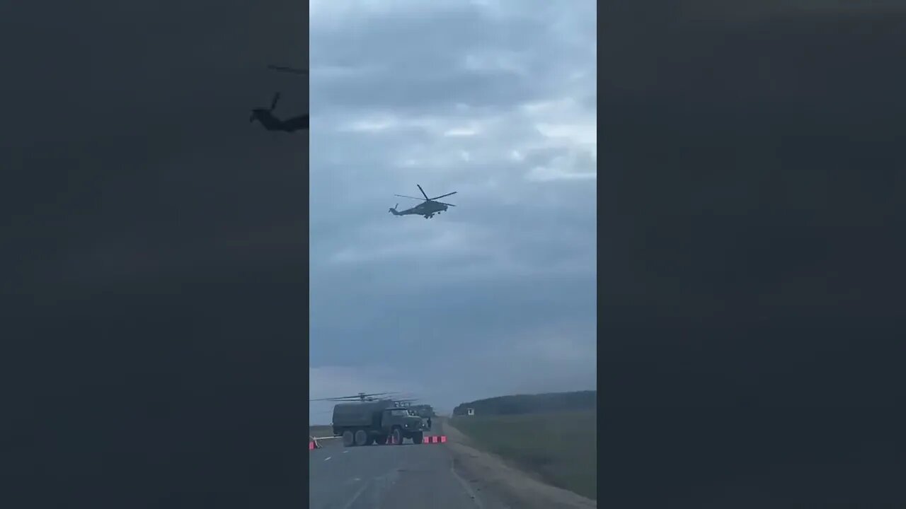 helicopters of the #Russian Aerospace Forces take off from one of the Belarusian routes.