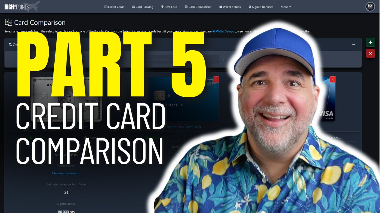 Website Walkthrough PART 5: Credit Card Comparison