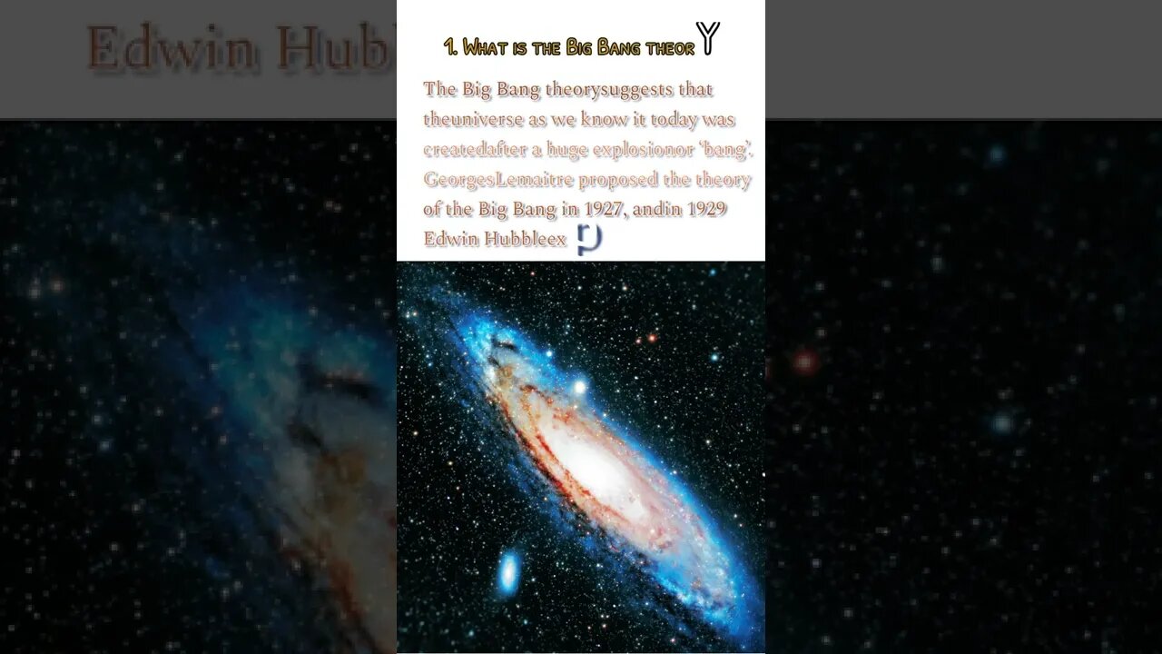 The Big Bang theorysuggests that theuniverse as we know it today was createdafter, #shorts