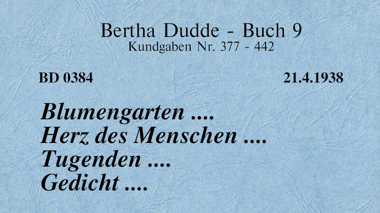 BD 0384 - BLUMENGARTEN .... HERZ des MENSCHEN .... TUGENDEN .... GEDICHT ....