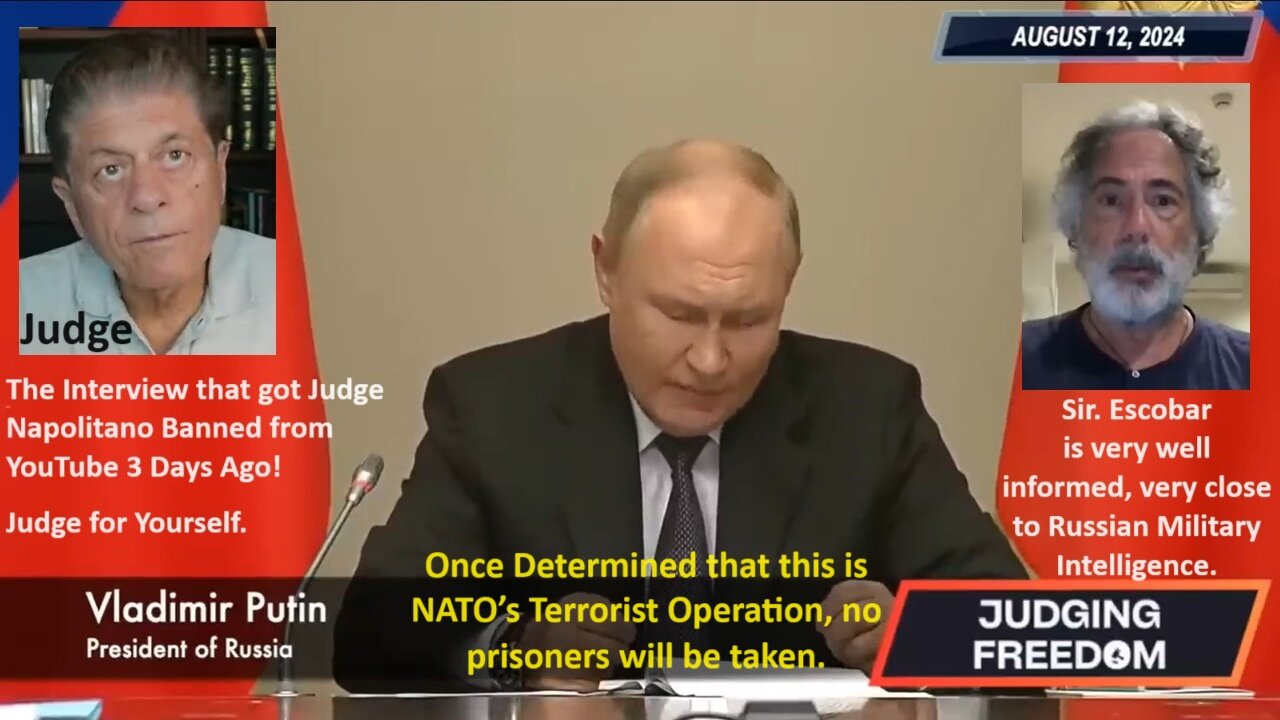 The Interview that got Judge Napolitano Banned from YouTube. Once Determined that this is NATO’s Terrorist Operation, no prisoners will be taken.