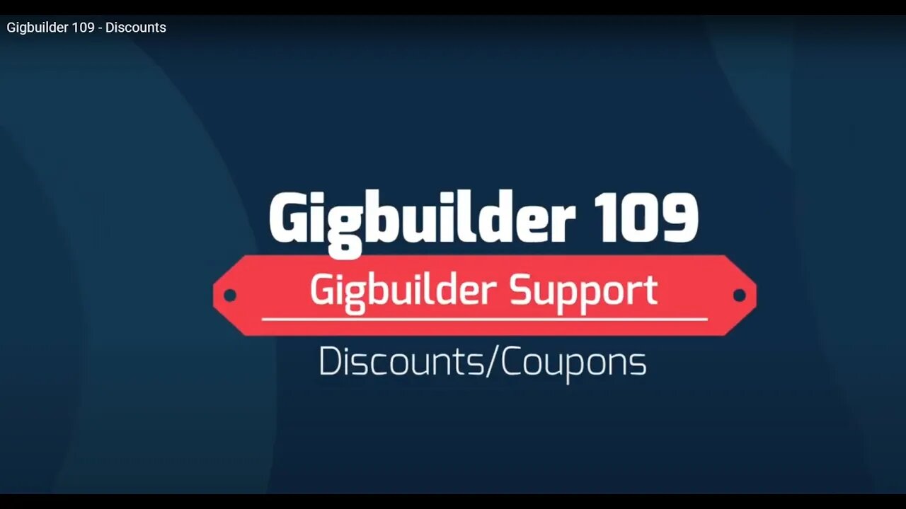 Gigbuilder 109 - Discounts