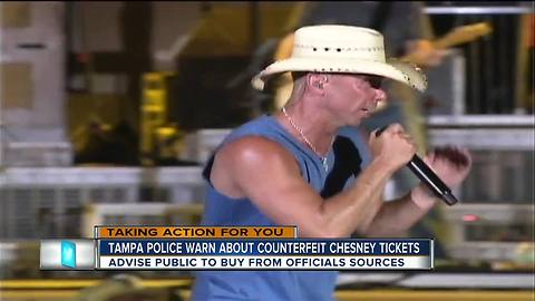 Counterfeit ticket alert for Kenny Chesney's Tampa concert
