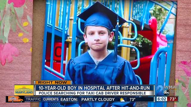 Ten-year-old boy in hospital days before graduation after hit-and-run in Baltimore